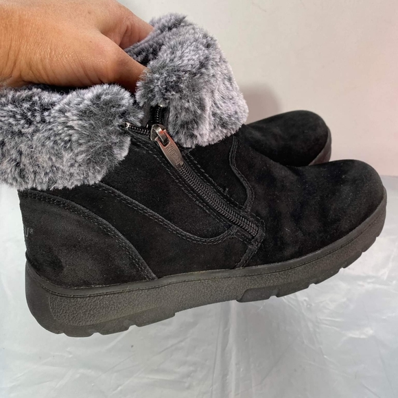 Khombu Jessica Womens Boots Winter Faux Fur Leather Ankle Booties Black Size 7M - Picture 4 of 12